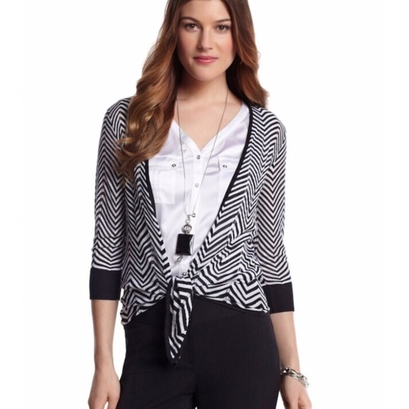 WHITE HOUSE BLACK MARKET Chevron Sweater - Picture 1 of 8